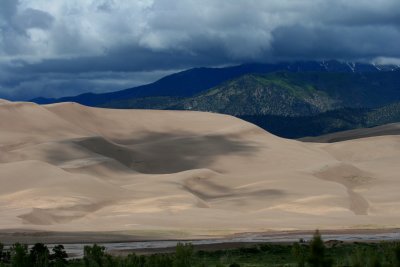 SAND DUNES AND MOUNTAINS