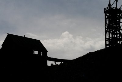 SILHOUETTE OF OLD MINE TOWN