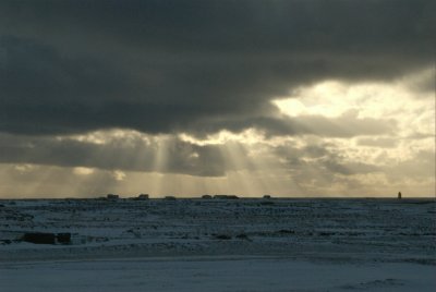 Some rays of the sun penetrading the clouds