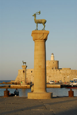 The entrance to the harbour at Rhodes