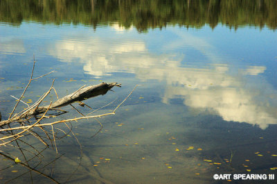 Old Forge Pond And Cloud Reflection 2