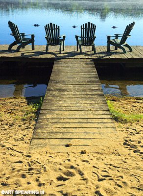 Old Forge Dock And Adirondack Chairs