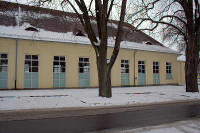 Rheinland Kaserne in snow.