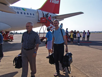 Tony and Sylvain, arriving in Iguazu