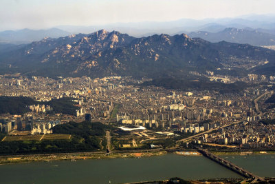 View of Seoul with the Bukhansan Mt
