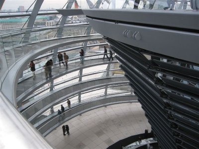 walking the glass dome on top of Reichstag