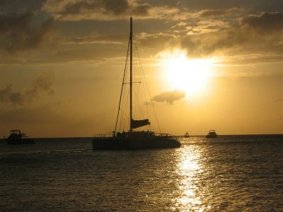 sunset on seven mile beach