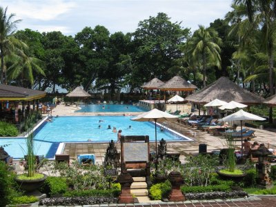 the pool at the Jayakarta in Legian Bali