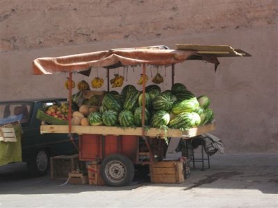 watermelon's on a cart for sale