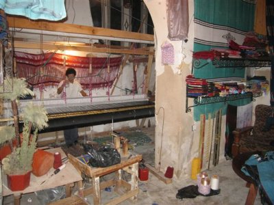 inside a weaving shop, where I bought 2 scarves in here