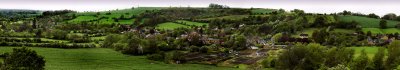 Panoramic view from Castle Hill Motte towards Brailes Hill