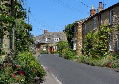 Looking up Paines Hill toward the Church House, Steeple Aston