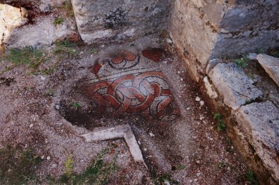 Surviving mosaic detail at Butrint