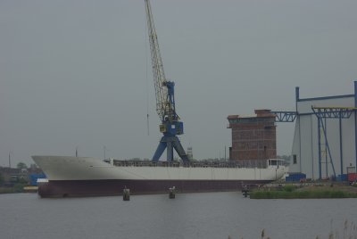 schip in aanbouw