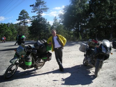 A nicely set up KLR. Mel has put 85,000 miles on it.