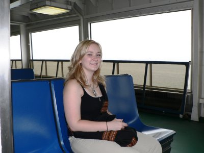 Angel riding the ferry