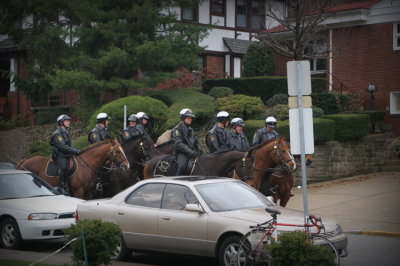 110 Police were scaled back this year.  No riot police, or unmarked vans!