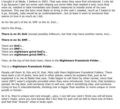 What is a Nightmare Framelock Folder