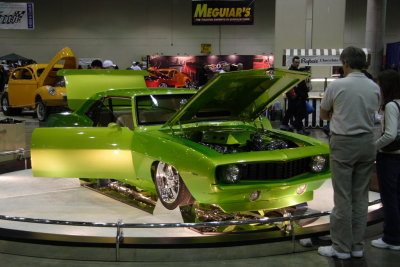 Lime Green Camaro front 3/4