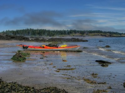 Fog on Beach at Deep Cove