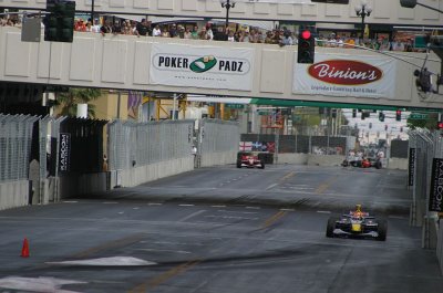 Crowd above the back straight