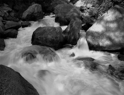 Vernal Falls Water Over the Rocks Black and White.jpg