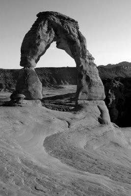 Delicate Arch from rear angle black and white.jpg