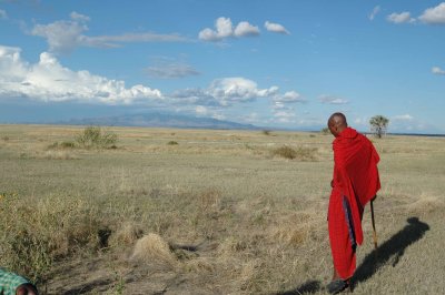 Contemplative massai warrior