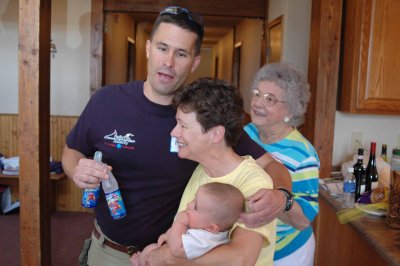 Matt shows what newly selected firefighters drink.