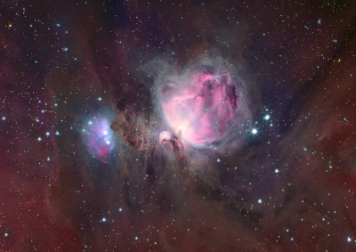 Orion Nebula complex in colour