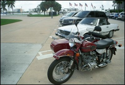 URAL, Russian-made motorcycle, in Miami
