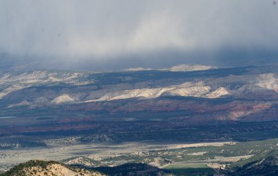 Snow showers over Bryce Canyon