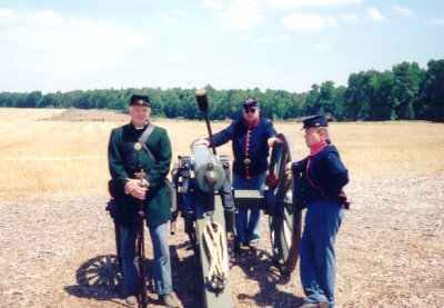 Visiting an artillery crew. Malvern Hill, VA National Park