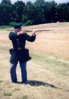 Sharps rifle firing demo. Malvern Hill, VA National Park