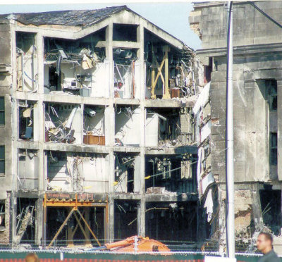 Offices that were sheered off still contain all equipment and furniture. (10/2001)