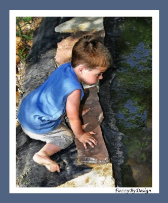 Jacob looks for tadpoles  oil blend