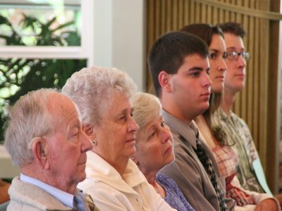 All family photo in church