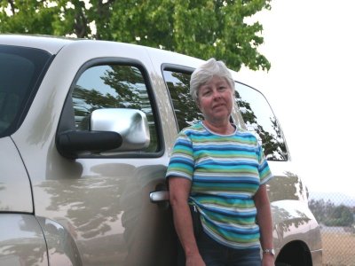 Carol with her new car
