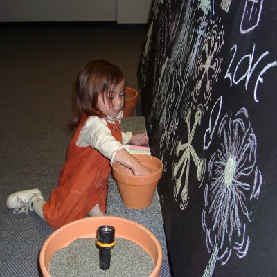 Dust 'n Light show collaborative chalkboard