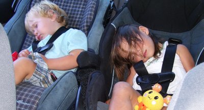 Both napping in the car!