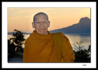 Buddist monk from Thailand visiting Bod,  Norway