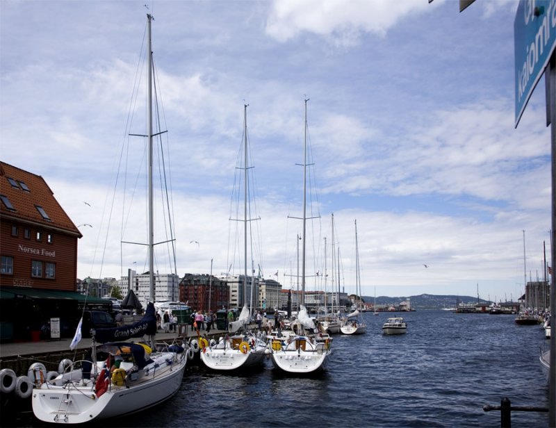 In the Middle Ages, Bryggen, on Bergens main harbor, was owned by Hanseatic League merchants.