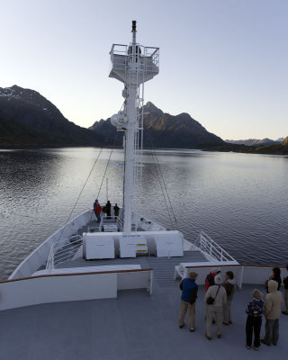 Approaching a narrow fjord