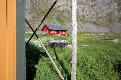  in Mostad, a fishing village abandoned in the 1950s, houses are being restored as vacation homes.