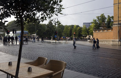 Downtown Oslo on a summer evening