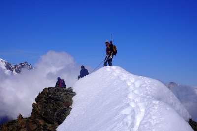 Going down the west ridge
