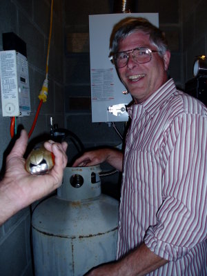 Bill Obert assisting in the new water heater installation.  Thanks, Bill!   AM 064.jpg