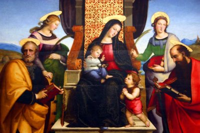 Madonna and Child Enthroned with Saints, Raphael, 1483 - 1520,The Metropolitan Musuem of Art, New York City