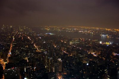 Sweeping night view of New York City