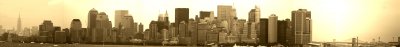 New York City panorama in Sepia